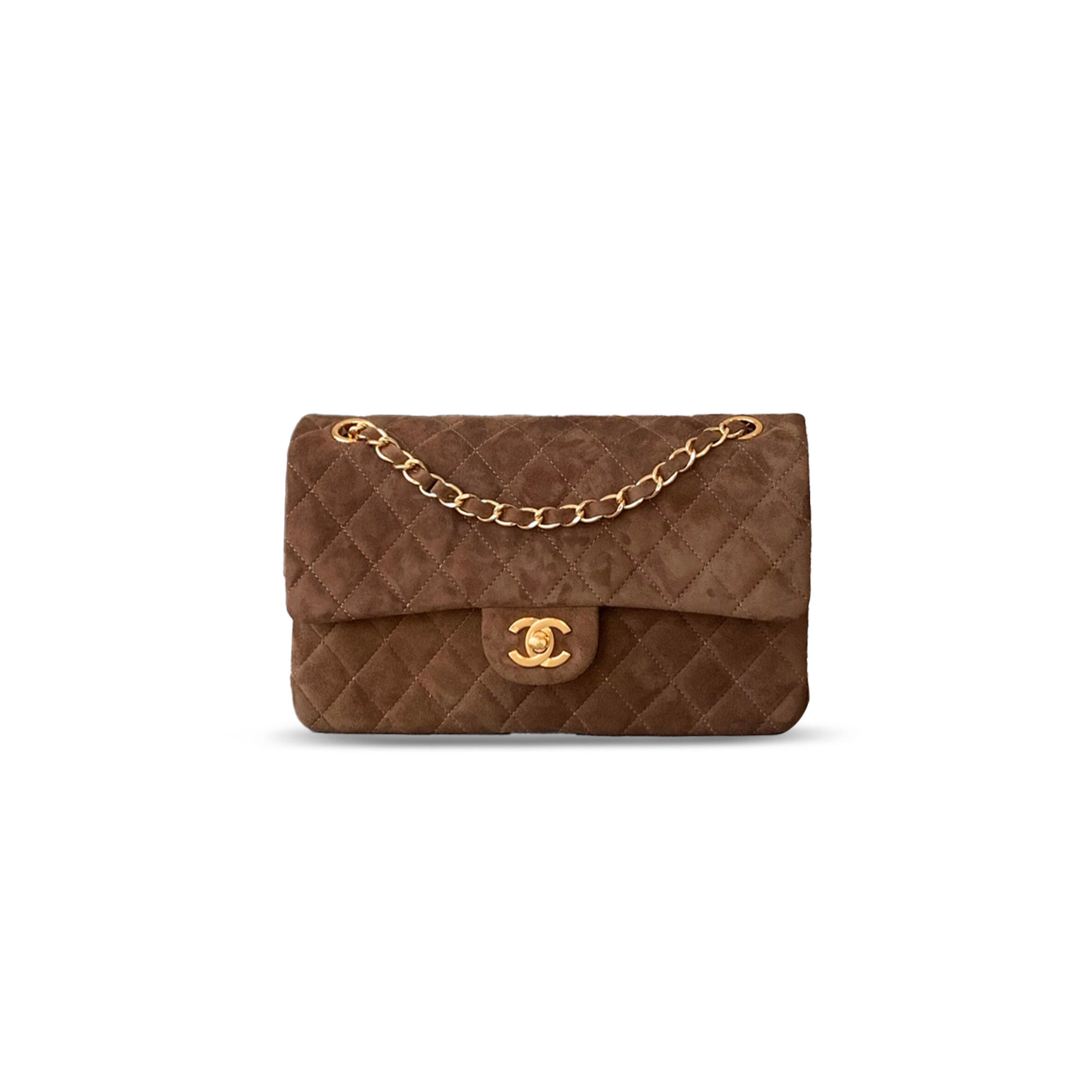 CHANEL MASTER SUEDE MEDIUM DOUBLE FLAP SHOULDER BAG 306488 (25*16*8cm)